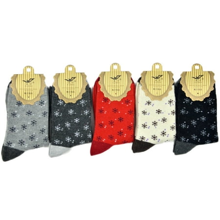- Lian LifeStyle Women's 5 Pairs Pack Angora Lambs Wool Socks Snowflakes 7-9 5 Colors