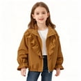 thumbnail image 1 of Prendas de abrigo y chaquetas informales sin capucha de manga larga Prendas de abrigo para niñas con forro polar Talla mediana a grande Chaqueta cortavientos para niños Chaqueta polar lateral Parte su, 1 of 9