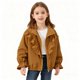 thumbnail image 1 of Prendas de abrigo y chaquetas informales sin capucha de manga larga Prendas de abrigo para niñas con forro polar Talla mediana a grande Chaqueta cortavientos para niños Chaqueta polar lateral Parte su, 1 of 9