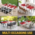 thumbnail image 5 of Red Snowman Christmas Table Cloths for 4 Foot Rectangle Tables, Xmas Balls Snowflake Patio Waterproof Elastic Fitted Tablecloths, Washable Rectangular Table Cover for Camping, 5 of 8