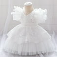 thumbnail image 2 of Robes Fille Robe Formelle pour Filles Robe Blanche Filles Robe pour Tout-Petits pour Fête du Thé Robes pour la Journée des Enfants pour Filles Mode Filles, 2 of 8