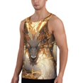 thumbnail image 2 of Cauagu Golden Horned White Dragon Print Men's Sleeveless Muscle Shirts,Tank Tops Quick Dry Workout Tank Top Gym Muscle Tee Fitness Bodybuilding T Shirt for Men-X-Large, 2 of 7