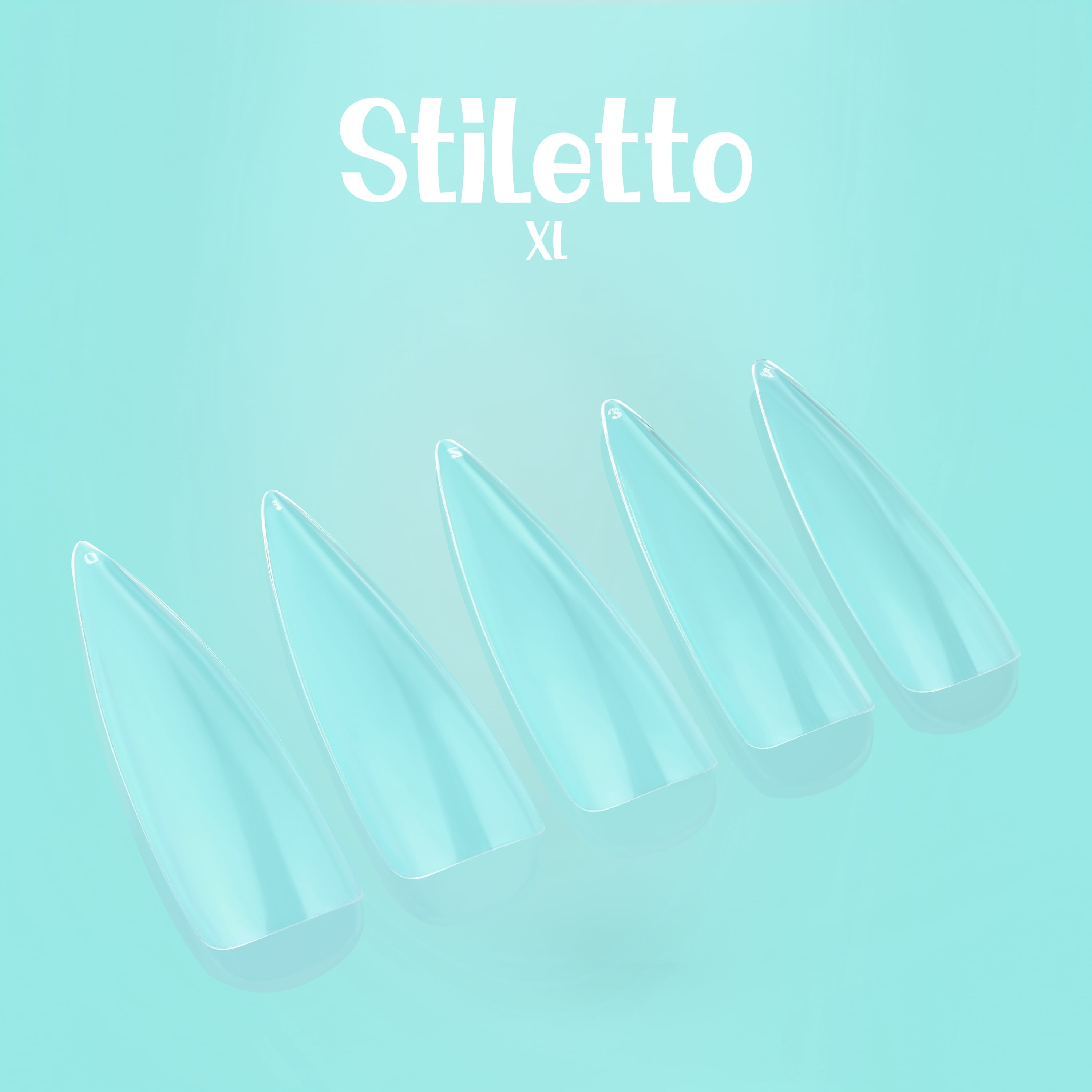 NABulous™ Clear Stiletto XL Soft Gel Nail Starter Kit | Professional Nail Kit | Extra Long XL Full Cover Nail Tips | DIY Manicure Essentials (Stiletto XL)