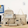 thumbnail image 5 of 5pcs Large Capacity Durable Schoolbags Set - Simple Fashion Backpack With Shoulder Bag, Handbag, Pen Case And Coin Purse, 5 of 5