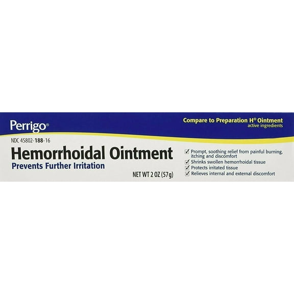 Perrigo Hemorrhoidal Ointment Irritated Tissue Protection, 2Oz, 4-Pack