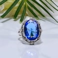 thumbnail image 2 of Tanzanite Gemstone 925 Sterling Silver Ring, 18X13 mm Oval Gemstone Ring, Vivid Blue Ring, Christmas Gift, Unique Jewelry Ring, Adjustable Ring V8660R, 2 of 6