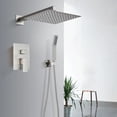 thumbnail image 2 of Brushed Nickel 8" Rainfall Brass Shower Faucet System Combo Set W/Hand Shower, 2 of 14