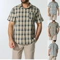 thumbnail image 4 of CYiJun George Mens Plaid Short Sleeve Button Down Shirts Summer Casual Classic Short Sleeves Shirts with Pocket, 4 of 5