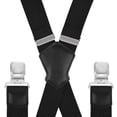 thumbnail image 3 of FEDPOP Men's Heavy Duty X-Back Suspenders with Metal Clips Black, 3 of 7
