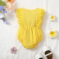 thumbnail image 2 of Actgleam Baby Girl Lace Ruffled Sleeveless Romper Summer Cotton casual Cute Jumpsuit,Yellow,12-18M, 2 of 6