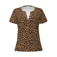thumbnail image 3 of Naloa Leopard Printed Print T-Shirts Short Sleeve V Neck Tees for Women Fashion Tops Trendy Lightweight Soft Casual Summer Outfits Clothes, 3 of 5