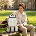 thumbnail image 3 of Tdxkok Student Essentials,Student Backpack Large Capacity Preppy Style Shoulder Bag Lightweight Travel Daypack for School Outdoor Trend E, 3 of 6
