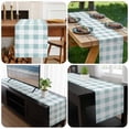 thumbnail image 6 of Aqua Plaid Table Runner 70 Inches Long, Spring Summer Farmhouse Buffalo Checkered Kitchen Coffee Dining Table Decoration for Home Party Birthday Wedding Home Decor 13x70 Inches, 6 of 8