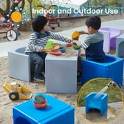 ECR4Kids Tri-Me 3-In-1 Multipurpose Outdoor Cube Chair, Children's Furniture, Blue