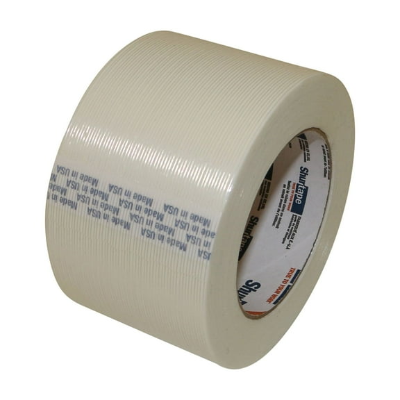 Shurtape GS-490 Economy Grade Filament Strapping Tape: 3 in. (72mm actual) x 60 yds. (White)