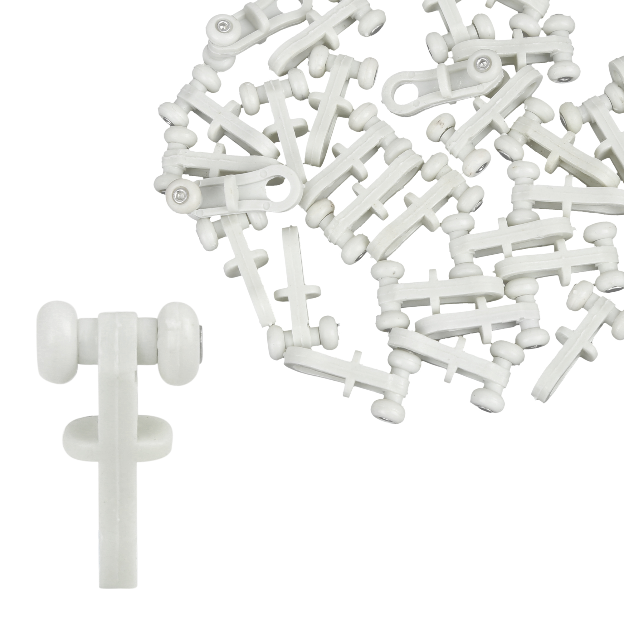 30pcs Plastic Car Curtain Track Rollers Window Curtain Wheel for RV