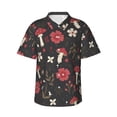 thumbnail image 1 of Fotbe Fly Agaric and Flowers Camisa Hawaiana para Hombre Unisex – Camisa Casual de Verano con Botones de Manga Corta de Algodón y Lino,Large, 1 of 7