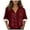 Brick Red, variant on idosla Womens 3/4 Sleeve Shirts Vintage Boho Retro Floral Print Tops Ladies Loose Fit Lightweight V Neck Button Down Blouses (Wine, S)