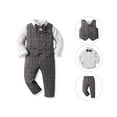 thumbnail image 2 of LUOGENLI Boys Outfits Size 10-12 Youth Sets Pants Toddler Boys Long Sleeve Shirt Plaid Shirt Tops Pants Coat With Tie 4Pcs Child Kids Gentleman Outfits Boys Suits Size 12 Black 5-6 Years, 2 of 4