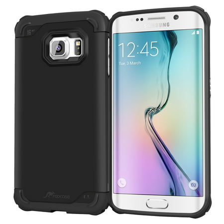 Galaxy S6 Edge Case, roocase [Exec Tough] Galaxy S6 Edge Slim Fit Case Hybrid PC / TPU [Corner Protection] Armor Cover Case for Samsung Galaxy S6 Edge (Best S6 Edge Case)