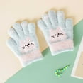 thumbnail image 2 of QBABYOO Kids Winter Gloves Stretchy Warm Winter Gloves Kids Cute Cat Warm Winter Knitted Mittens for Girls, 2 of 9