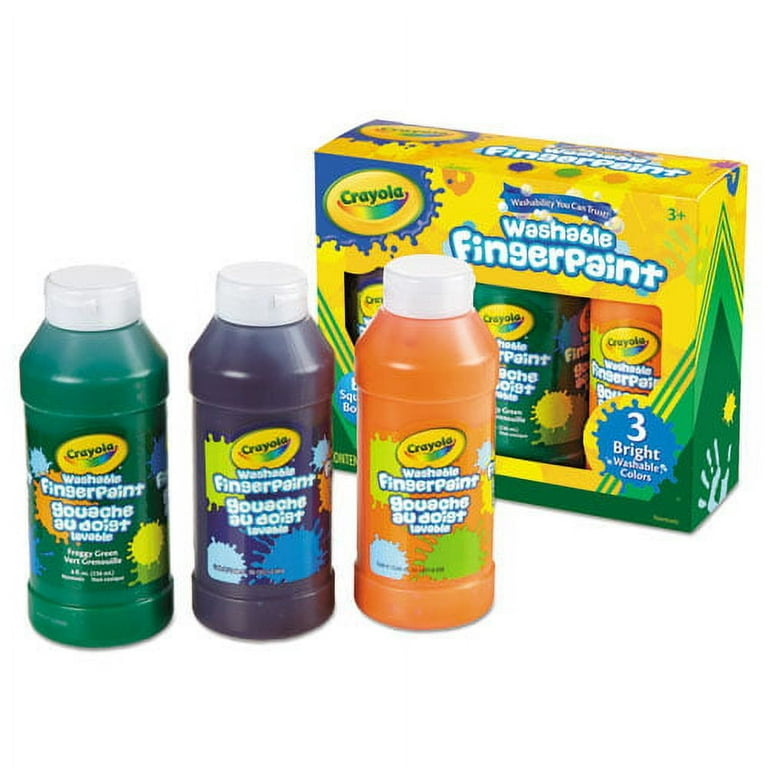 Washable Fingerpaint Pack, 3 Assorted Bright Colors, 8 oz Tube, 3/Box Washable Fingerpaint Pack, 3 Assorted Bright Colors, 8 oz Tube, 3/Box