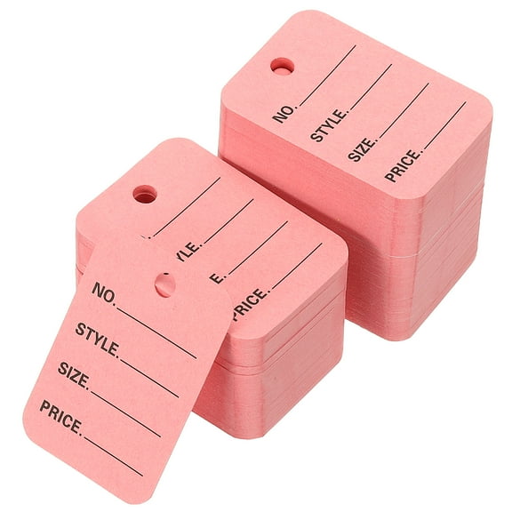 1000Pcs Price Tags, 2x1.4in Clothing Price Labels Blank Merchandise Marking Tags Size Style Price Perforated Paper Hang for Retail Store Display,Pink