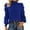 Blue, variant on Blmnix Green Soft Tops for Women Long Sleeve Casual Solid Silk Puff Sleeve Blouse Girls Blouses Pretty