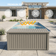 thumbnail image 5 of Decksplore 220 Gallon Resin Deck Box, Large Weatherproof Outdoor Storage Box for Patio, Tan, 5 of 10