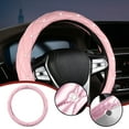 thumbnail image 6 of Diamond Steering Wheel Cover, Universal Size 14.5-15 Inch, Leather With Rhinestones, Non-Slip Design, Fashion Cute Interior, Protects Steering Wheel, Relieves Driving Fatigue, Easy Installation, 6 of 7