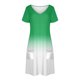 thumbnail image 4 of Vestido Corto de Verano Moda Gradiente Corto de Manga en V Cuello Vestido Casual, Poliéster Ligero de Verano, Lavado de Manos, 4 of 9