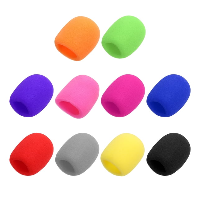 Uxcell 10 piezas de fundas de espuma para micrófono, 40 mm (1.57") ID 10 mm (0.39") Grosor Funda de espuma para micrófono para la mayoría de los micrófonos de mano, 10 colores