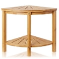 thumbnail image 2 of Casafield Bamboo Bathroom Corner Stool with Storage Shelf, 2-Tier Spa Bench, 2 of 8