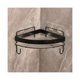 thumbnail image 1 of Estante de baño adhesivo de esquina con ganchos, organizador de ducha acrílico triangular sin taladros con valla de metal, 1 of 7