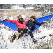 أرجوحة Eagles Nest Outfitters ENO DoubleNest 9.5 مزدوجة لشخصين، باللون الأزرق البحري والرمادي