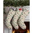thumbnail image 3 of 3 Pcs Christmas Stockings,Beige Christmas Holly Pattern Stockings Christmas,14.8'' Xmas Stockings,Christmas Party Favors,Christmas Party Decorations,Christmas Stockings Personalized, 3 of 5