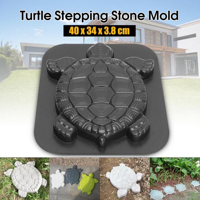 Flmtop Stone Mold Practical Non-stick ABS Turtle Tortoise Shape Making Stepping Pathway Mold for Outdoor