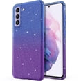 thumbnail image 1 of ULAK Samsung Galaxy S21 FE Phone Case, Sparkly Shockproof Bumper Protective Phone Case for S21 FE 5G 6.5 inch for Women Gilrs,  Blue Purple, 1 of 8