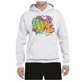 thumbnail image 2 of Wild Bobby, Colorful Rainbow Paint Love Streetwear Unisex Graphic Hoodie Sweatshirt, White, Small, 2 of 3