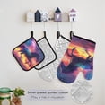 thumbnail image 5 of Galloping Horse in Sky 5 Pcs Kitchen Set Heat Resistant Oven Mitts and Non-Slip Pot Holders with Adjustable Cooking Apron, 5 of 6