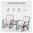 thumbnail image 6 of Outdoor Glider Chair with Table, 2-Seat Patio Rocking Loveseat, Beige Sling Chairs for Backyard, Porch, Steel Frame, 352 lbs Capacity, 6 of 9