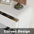 thumbnail image 4 of 6 Drawer Dresser, 44" Tall Modern Chest of Drawers, Wood Drawer Organizer for Bedroom, Curved Edge Design, Farmhouse Style Dresser for Bedroom, Living Room, or Hallway (White Finish), 4 of 7