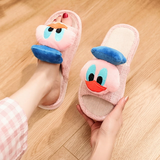 Cute Cartoon Elephant Pink Adult Slippers - Couple Cotton Slippers