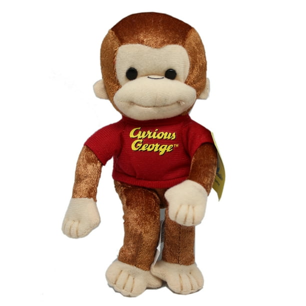 Curious George Red Shirt Small Size Kids Plush Toy (7in) - Walmart.com - Walmart.com
