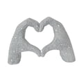 thumbnail image 4 of Escultura de mano de corazón Adorno de escritorio Artesanía fina Centro de mesa Corazón Plata L, 4 of 9