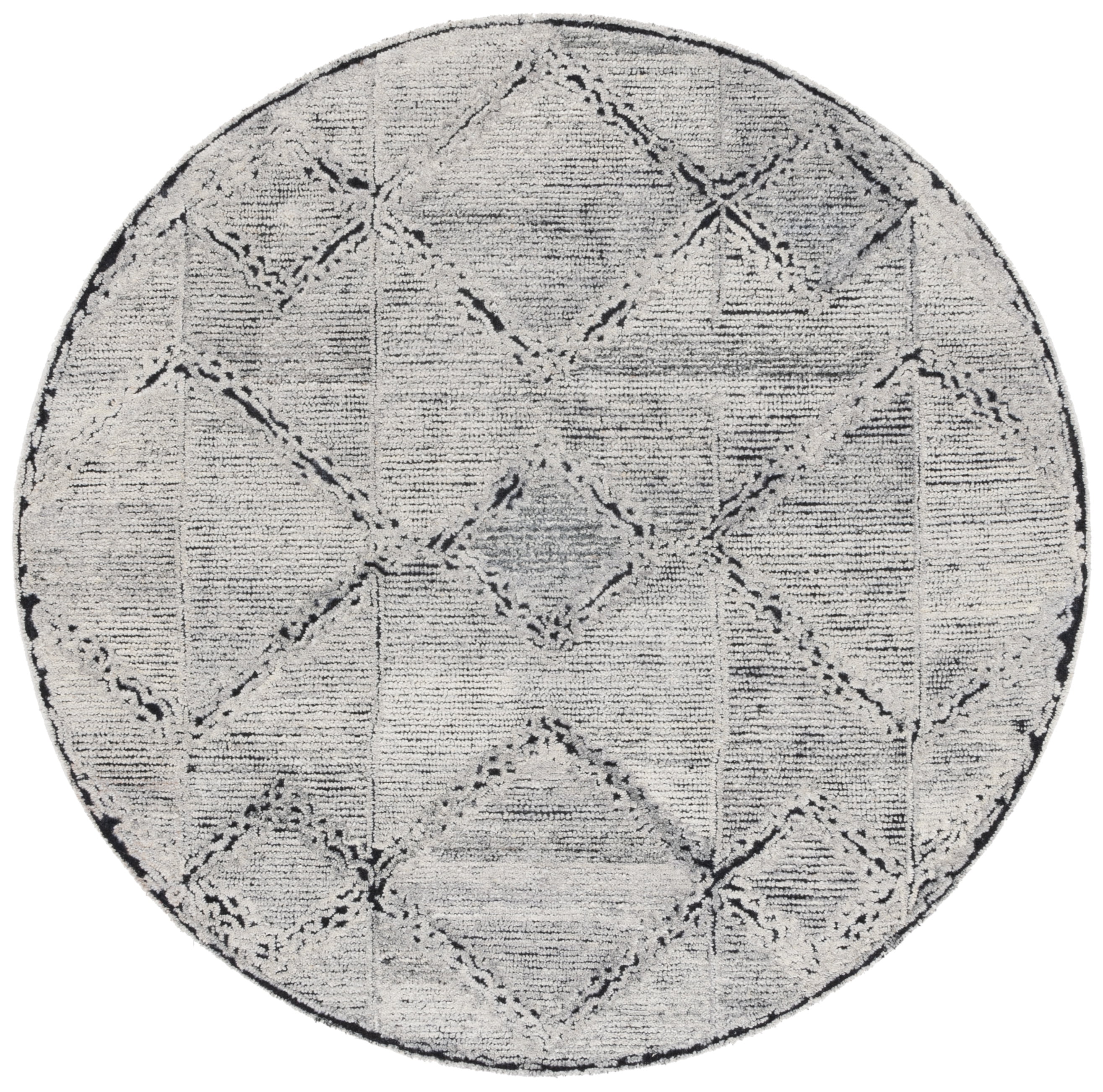 Safavieh Kenya Lorelle Geometric Area Rug, Ivory/Black, 6' x 6' Round