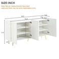 thumbnail image 2 of Harper & Bright Designs Buffet Sideboard 4 Doors Accent Shoe Storage Cabinet with Metal Legs, Entryway Console Table with Adjustable Shelves, White, 2 of 16