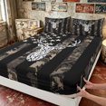 thumbnail image 3 of Manfei Farmhouse Camouflage Fitted Sheet Full, Vintage Camo Bed Set, Urban Gray, 3-Piece, 1 Fitted Sheet and 2 Pillowcases, 3 of 6
