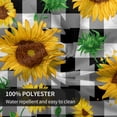 thumbnail image 4 of Round Tablecloth 60 Inch Sunflower Tablecloth Black and White Plaid Tablecloth Washable Table Cover Reused Farmhouse Tablecloth Home Parties Holiday Dinner Party Dining Room Decor, 4 of 6