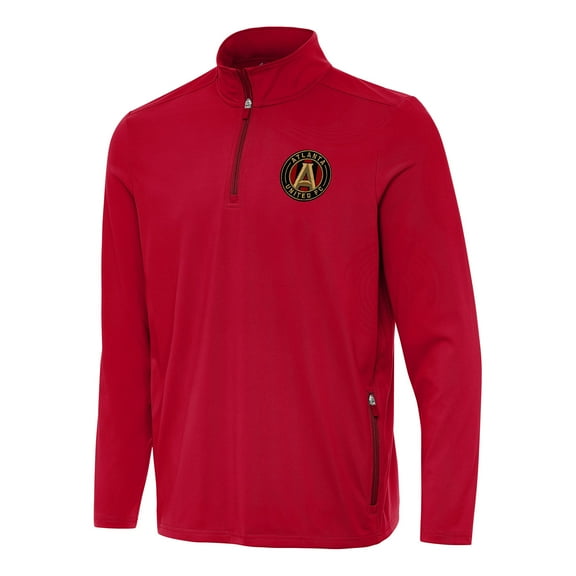 Men's Antigua Red Atlanta United FC Perilous Quarter-Zip Pullover Top
